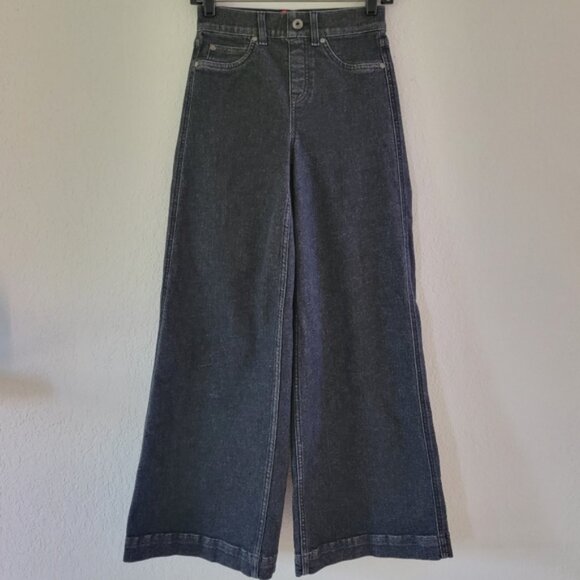 SPANX Wide Leg Jeans In Charcoal XS. - Picture 2 of 6